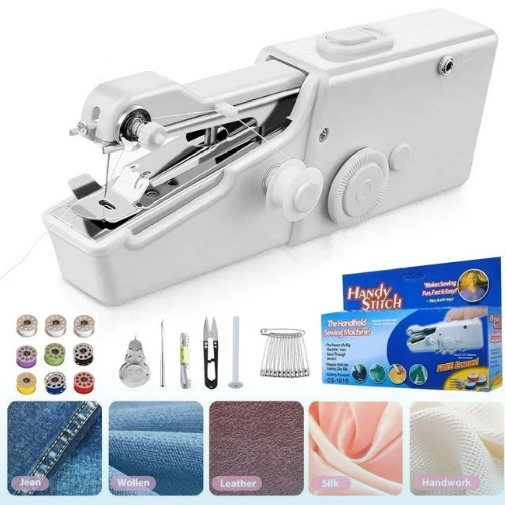 Stitch Handheld Cordless Portable White Sewing Machine
