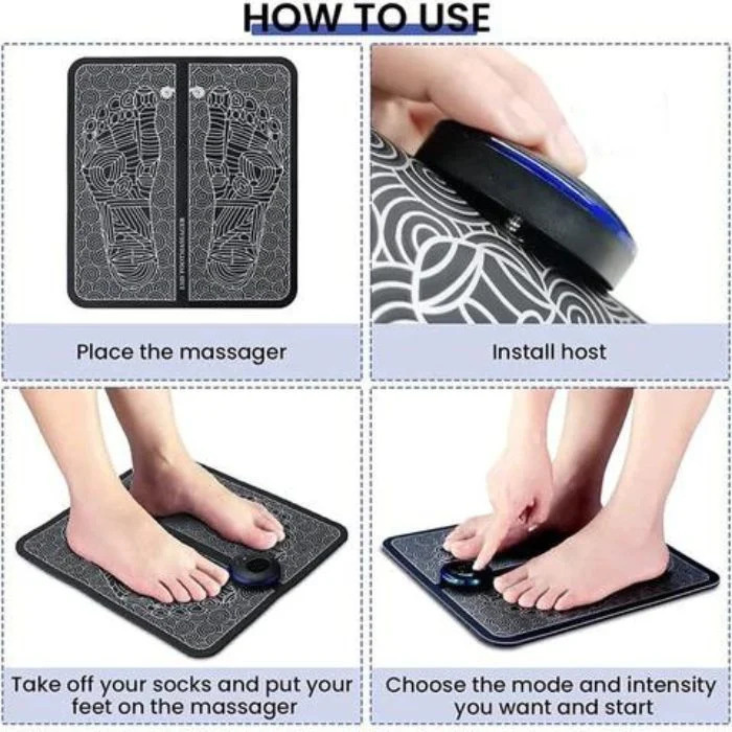 Foot Massage Pain Reliever, Wireless Electric EMS Massage Machine