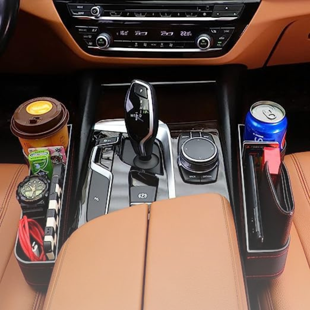 Multifunctional Car Seat Gap Organizer with Cup Holder & Storage Box