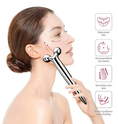 Mini Long 3D Shape 360 Rotate Face Massage Roller